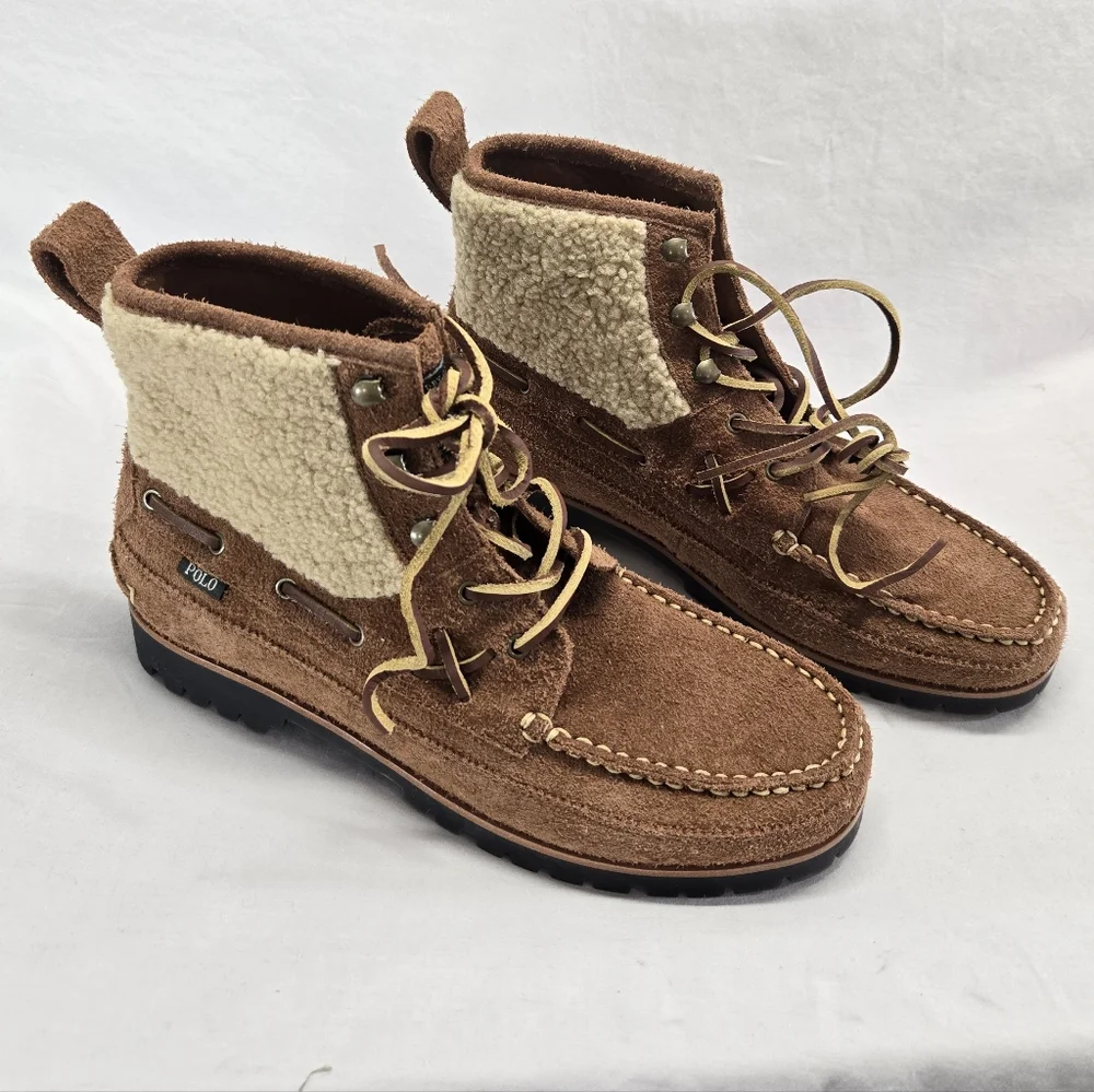 Polo Country Ralph Lauren Dry goods Men 9.5 Ranger Mid Suede Shearling Boots New